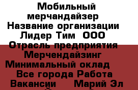 Мобильный мерчандайзер › Название организации ­ Лидер Тим, ООО › Отрасль предприятия ­ Мерчендайзинг › Минимальный оклад ­ 1 - Все города Работа » Вакансии   . Марий Эл респ.,Йошкар-Ола г.